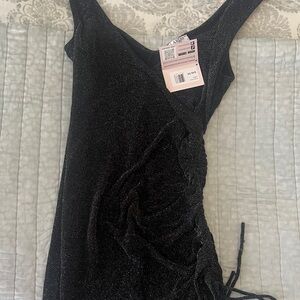 Lavish Black Sparkle Mini Dress